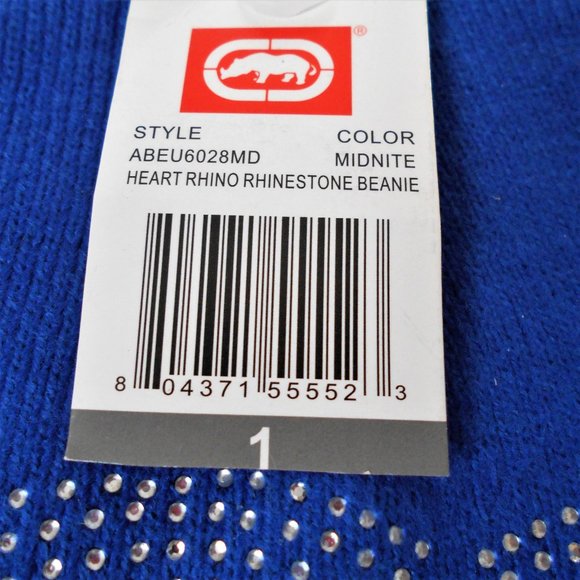 Ecko Unltd Heart Rhino Rhinestone Beanie One Size - Picture 6 of 7